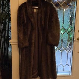 Full length beaver fur coat size 20
